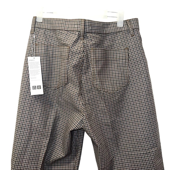 Uniqlo Women Checkered Corpcore Straight Pants Size 10 - Picture 4 of 7